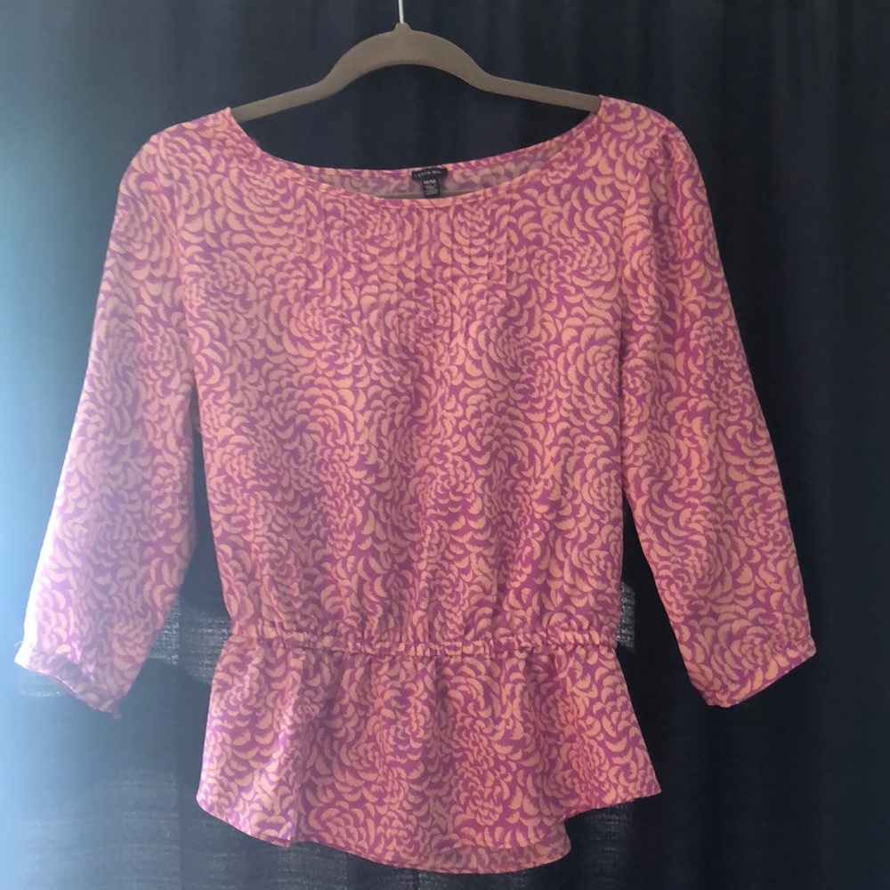 Pink floral peplum top
